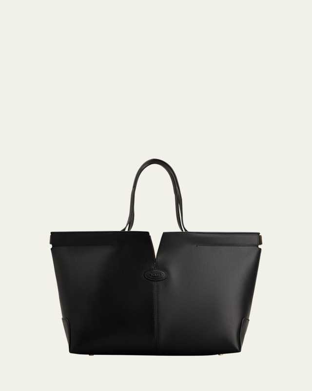 Smooth Leather Shopper Tote Bag